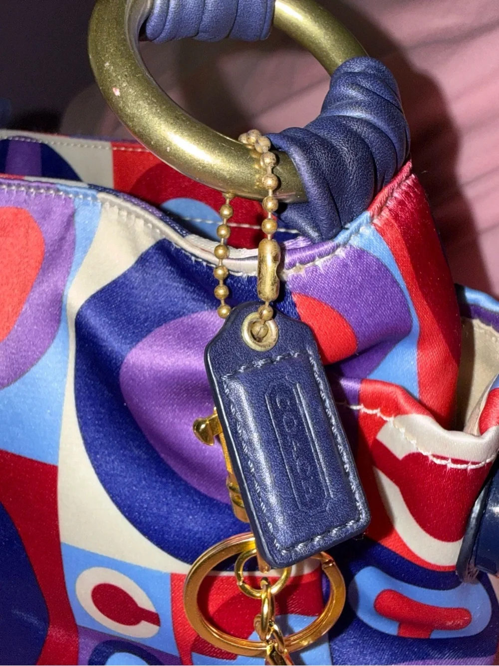 Vintage Coach Madison Sateen Scarf Graphic Op Art Shoulder Bag ✨❤️